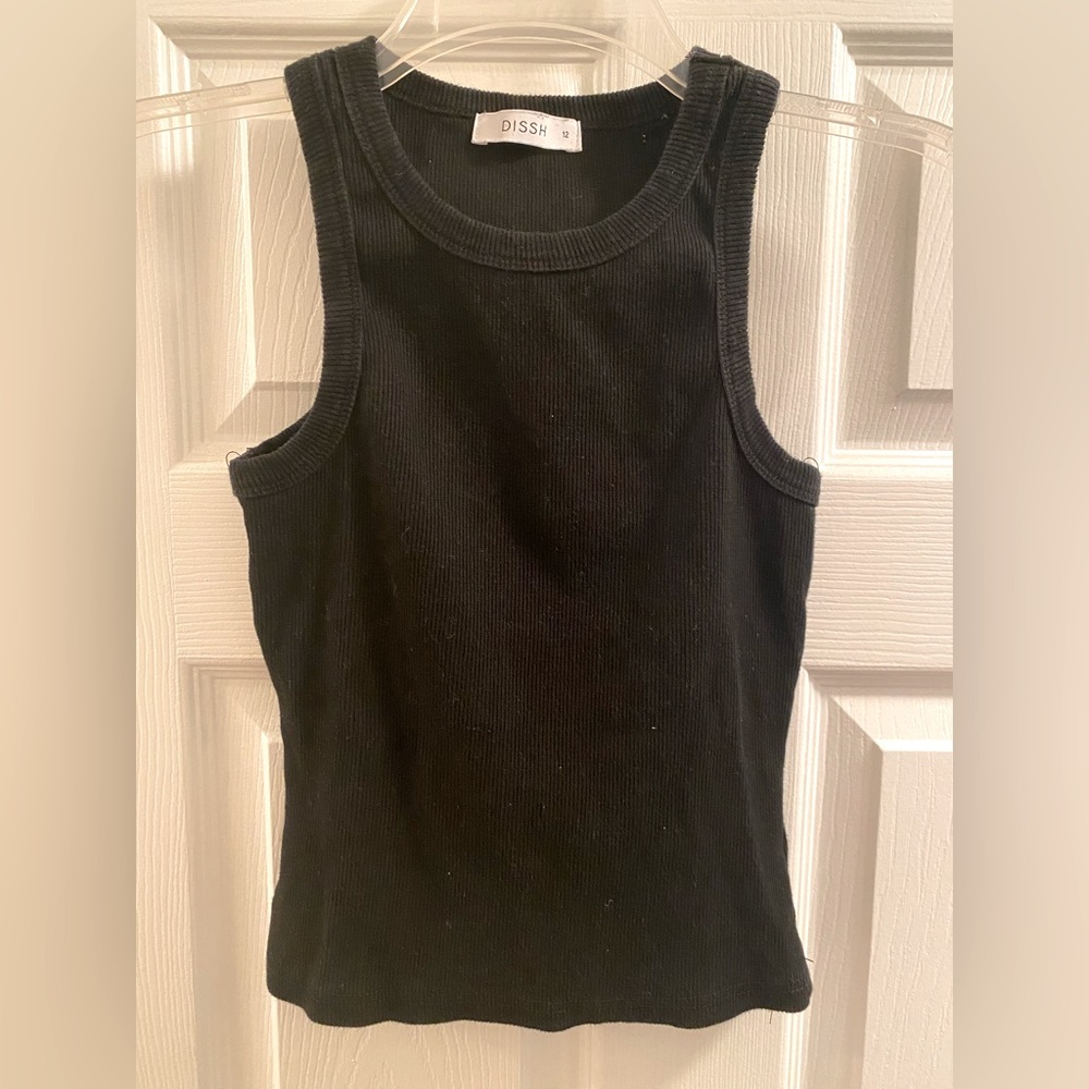DISSH black cotton tank, size L.
